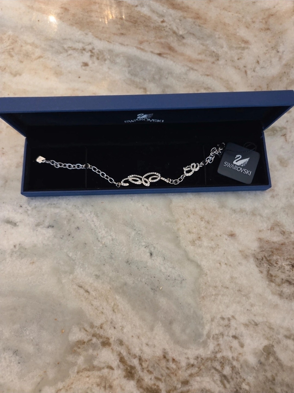 Swarovski Silver Infinity Crystal Link Bracelet